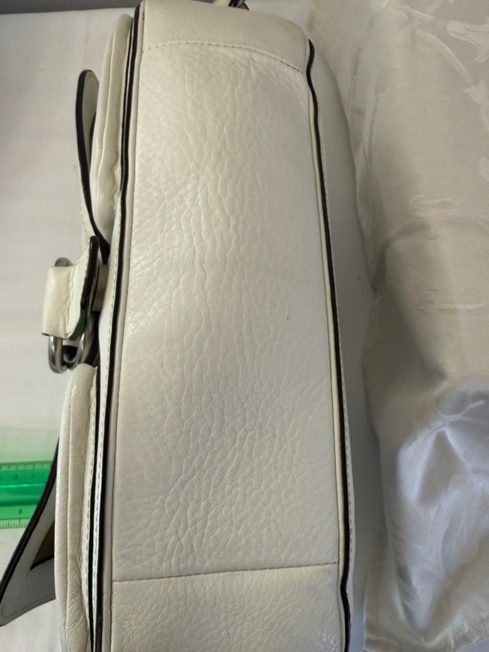 Coach Cream Pebbled Leather Shoulder Bag with Ring Detail - Picture 5 of 10